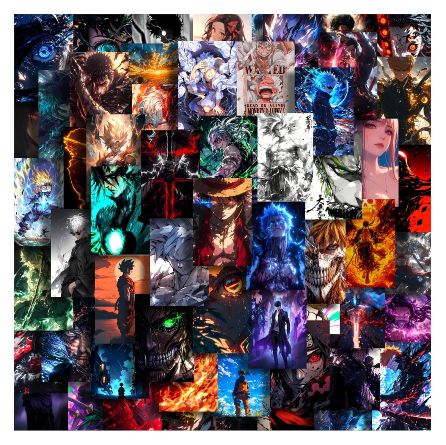 63-Piece Anime Wall Poster Set